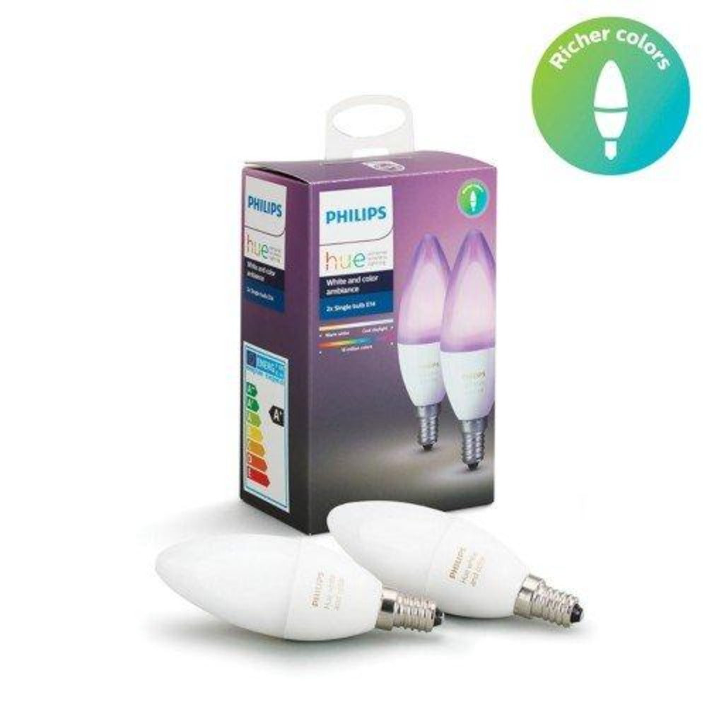 Philips Hue Colour and White Ambience Light Smart Light Bulb - E14 Fit –  iO-WE